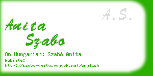 anita szabo business card